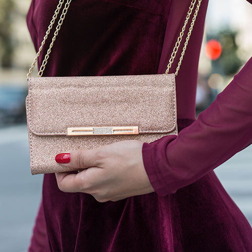 Glitter Detachable Purse Rose Gold IPhone 11