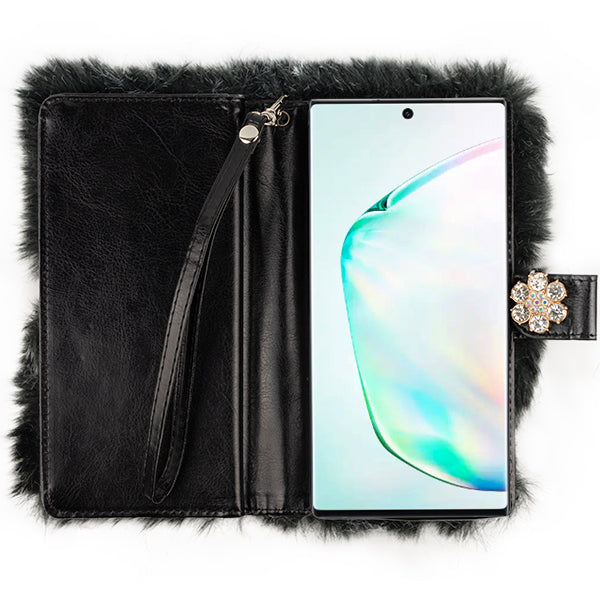 Fur Grey Wallet Detachable Note 10