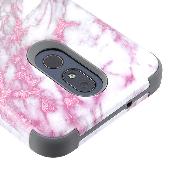Pink/White Marble Hybrid Stylo 5 - Bling Cases.com