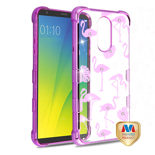 Flamingos Purple Clear Case Lg Stylo 4 - Bling Cases.com