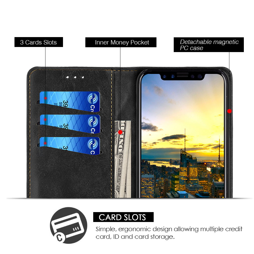 Detachable Wallet Black Iphone XS MAX - Bling Cases.com