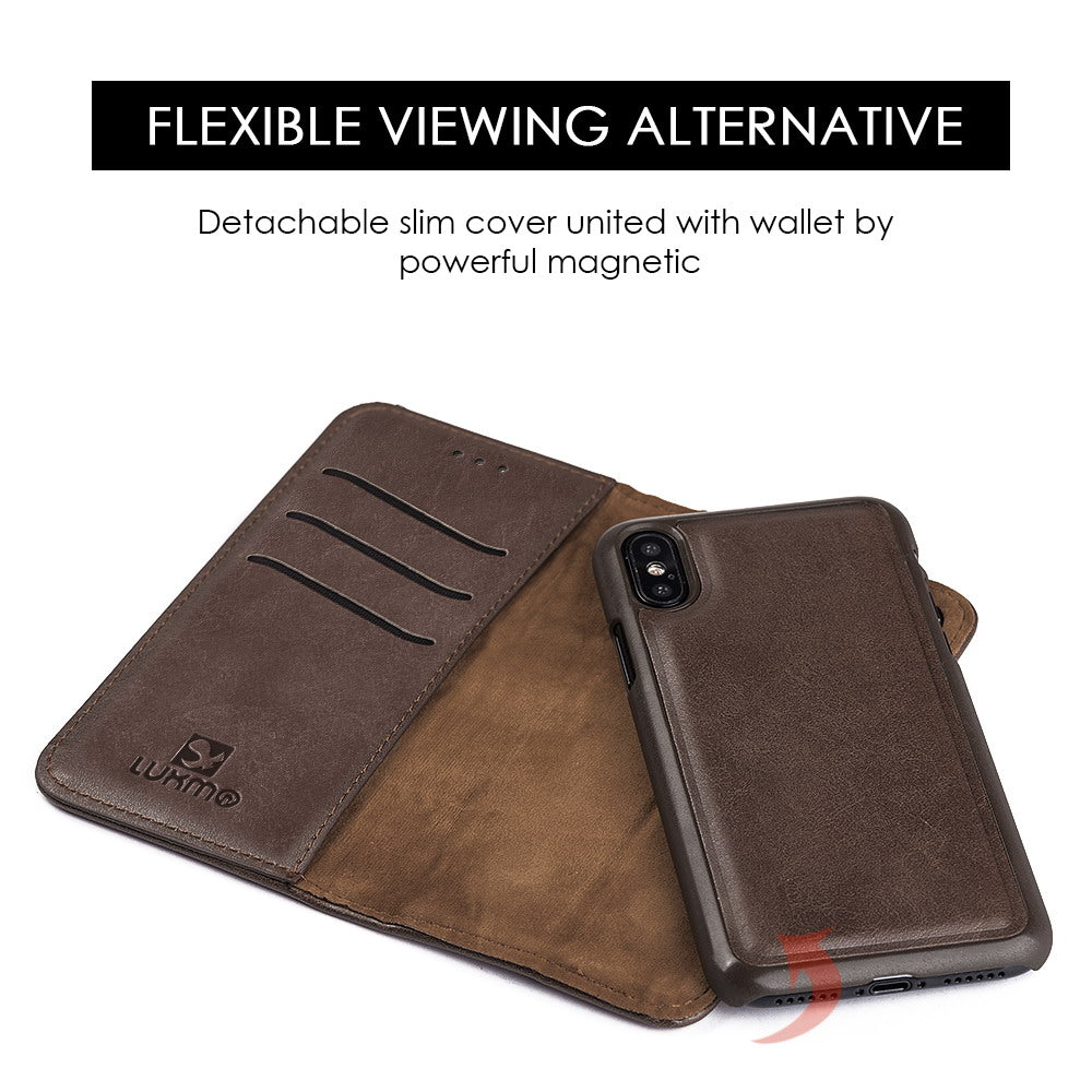 Detachable Wallet Brown Iphone XS MAX - Bling Cases.com