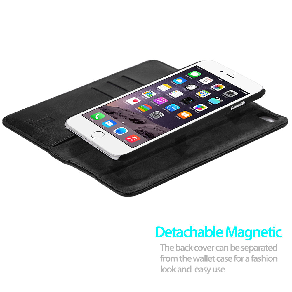 Detachable Wallet Black Iphone 6/7/8 - Bling Cases.com