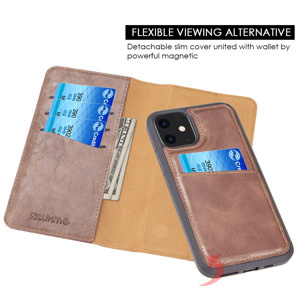 Detachable Wallet Brown Iphone 11 - Bling Cases.com