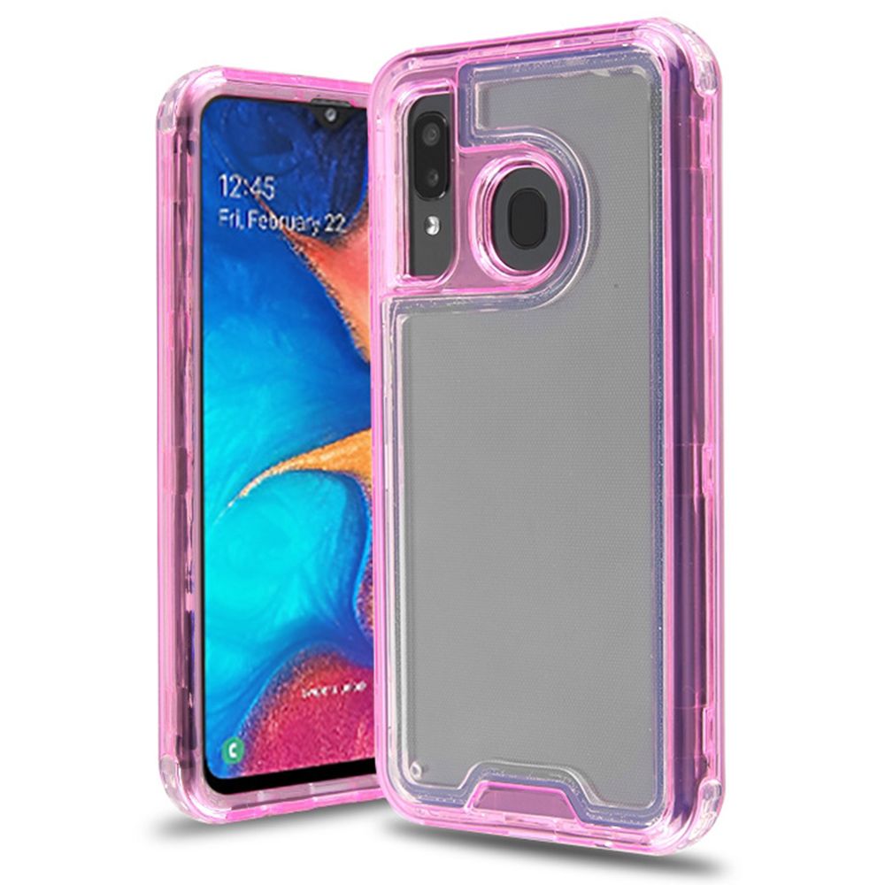 Hybrid Clear Pink Case Samsung A20/A50 - Bling Cases.com