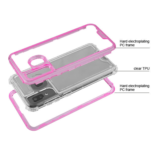 Hybrid Clear Pink Case Samsung A20/A50 - Bling Cases.com