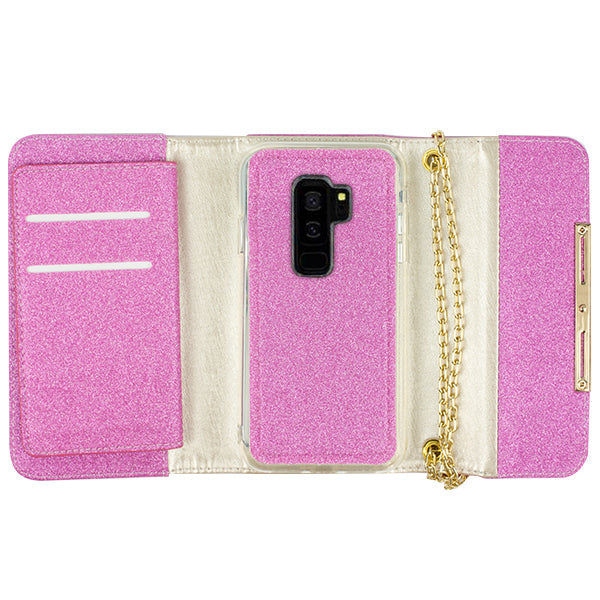 Glitter Detachable Purse Hot Pink S9 Plus