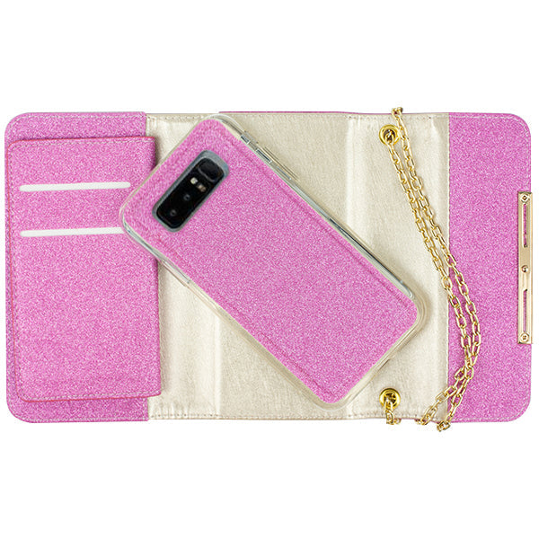 Glitter Detachable Purse Hot Pink Note 8