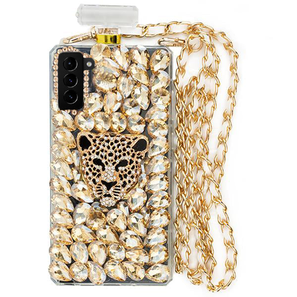 Handmade Gold Cheetah Bling Bottle Samsung S22
