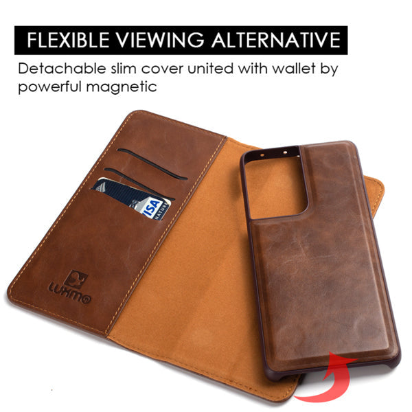 Detachable Wallet Brown Samsung S21 Ultra