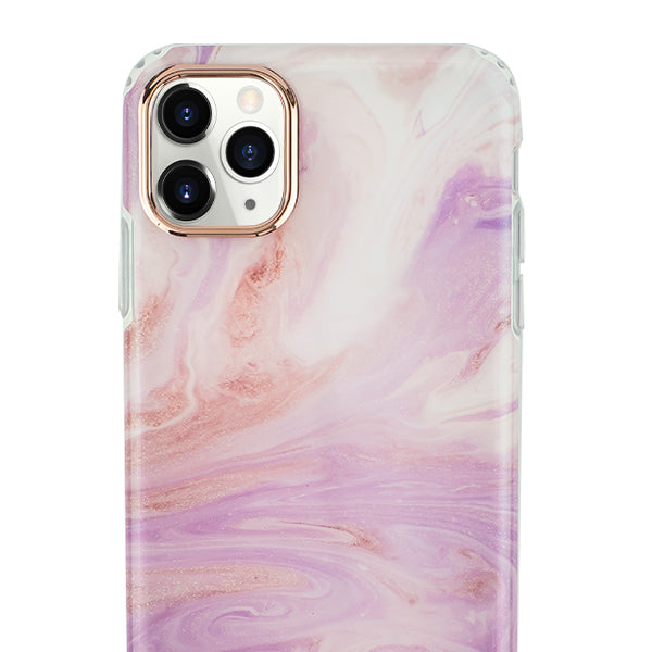 Marble Light Pink Swirl Rose Gold Trim Case Iphone 11 Pro Max
