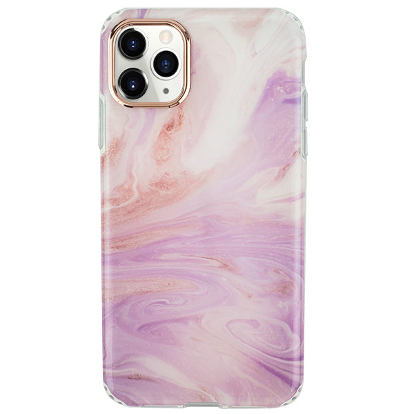 Marble Light Pink Swirl Rose Gold Trim Case Iphone 11 Pro Max