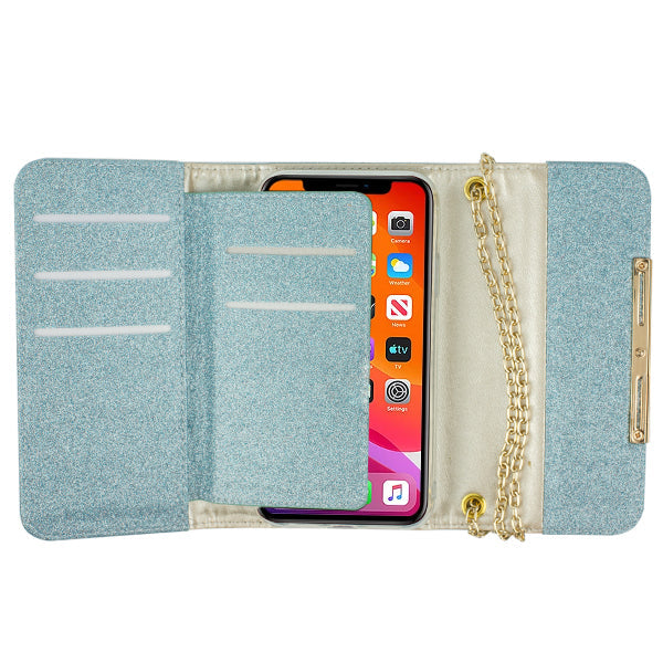 Glitter Detachable Purse Skyblue  Iphone 10/X/XS