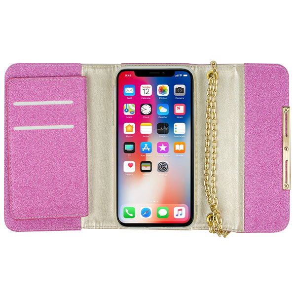 Glitter Detachable Purse Hot Pink Iphone XR