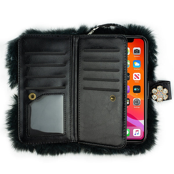 Fur Grey Detachable Wallet IPhone 13 Pro Max