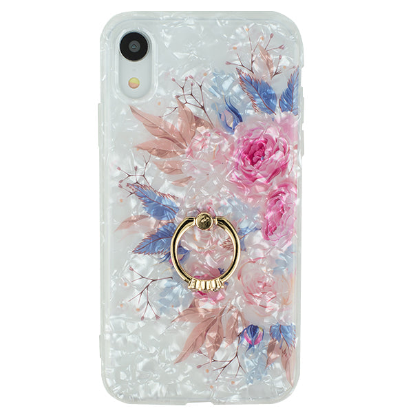 Flowers Pink Blue Ring Skin Iphone XR