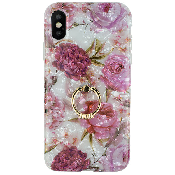 Flowers Pink Swirl Ring Skin Iphone 10