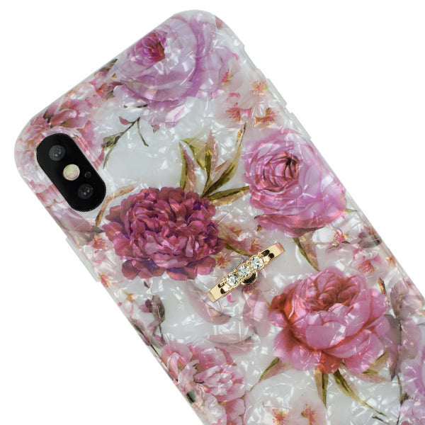 Flowers Pink Swirl Ring Skin Iphone 10