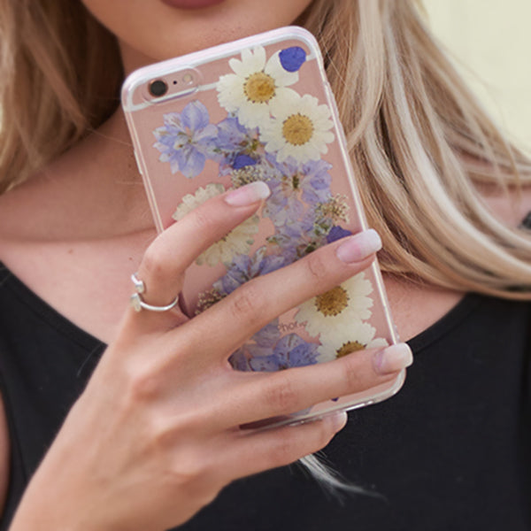 Real Flowers Purple Flakes Case Note 8