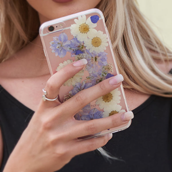 Real Flowers Purple Case Samsung S22 Ultra