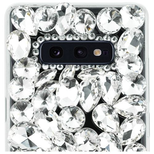 Handmade Silver Bling Stones Case Samsung S10E - Bling Cases.com