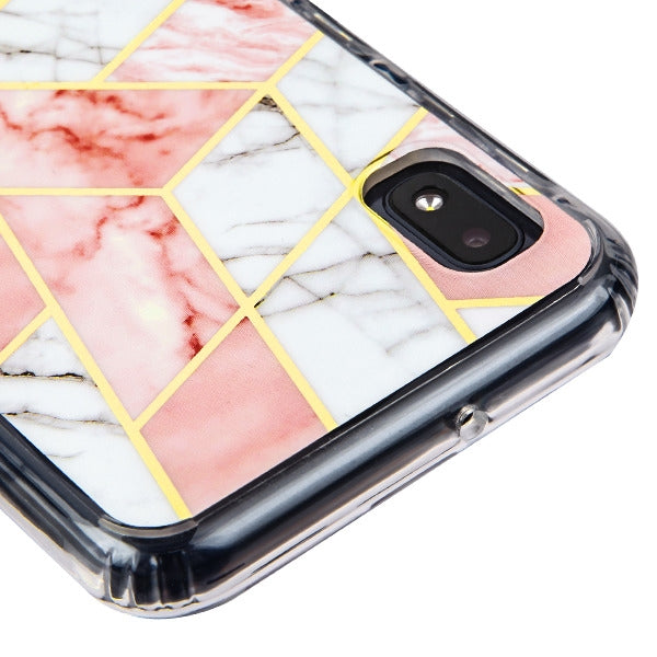Marble Pink White Case Samsung A10E - Bling Cases.com