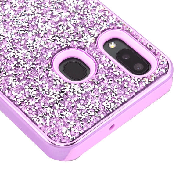 Hybrid Bling Purple Case Samsung A20/50 - Bling Cases.com