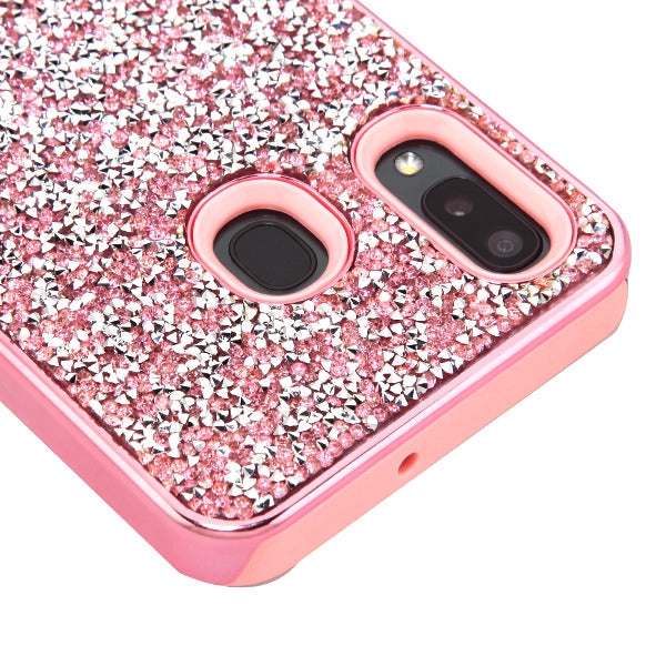 Hybrid Bling Pink Case Samsung A20/50 - Bling Cases.com