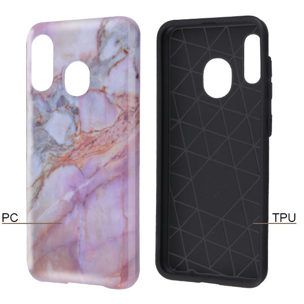 Hybrid Marble Purple Peach Case Samsung A20/A50 - Bling Cases.com