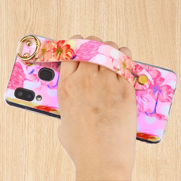 Flamingos Pink Handle Case Samsung A20/50 - Bling Cases.com