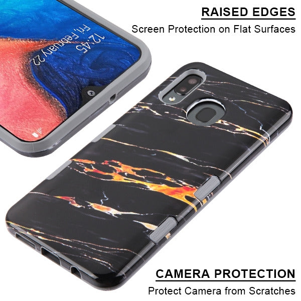 Hybrid Marble Black Gold Case Samsung A20/A50 - Bling Cases.com