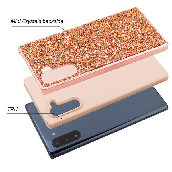 Hybrid Bling Rose Gold Case Samsung Note 10 - Bling Cases.com
