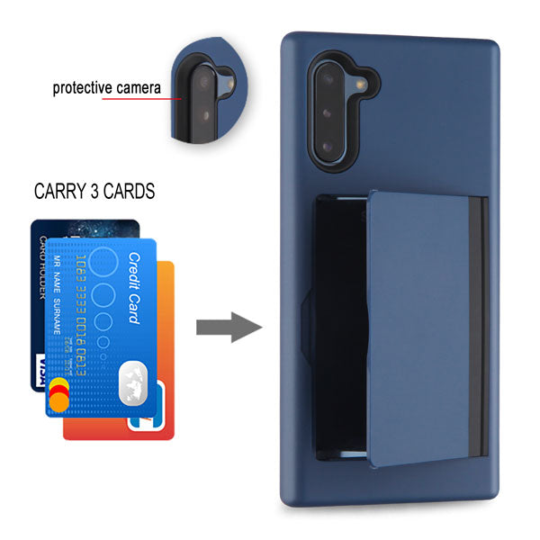 Back Card Case Blue Case Samsung Note 10 - Bling Cases.com