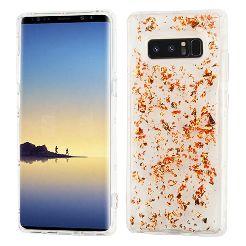 Flakes Rose Gold Clear Skin Samsung Note 8 - Bling Cases.com