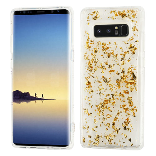 Flakes Gold Clear Skin Samsung Note 8 - Bling Cases.com