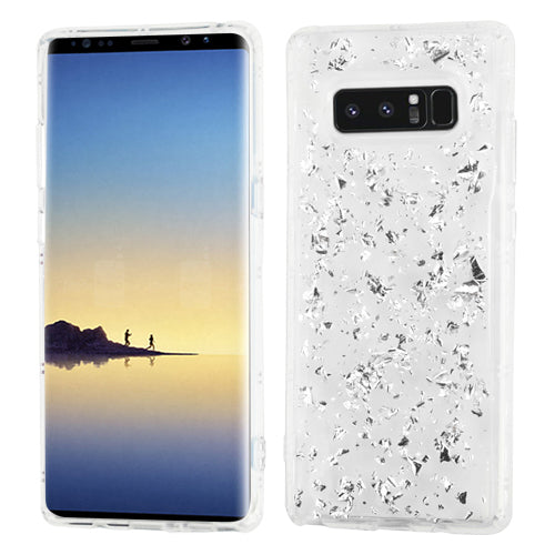 Flakes Silver Clear Skin Samsung Note 8 - Bling Cases.com