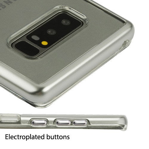 Hybrid Clear Silver Case Samsung Note 8 - Bling Cases.com