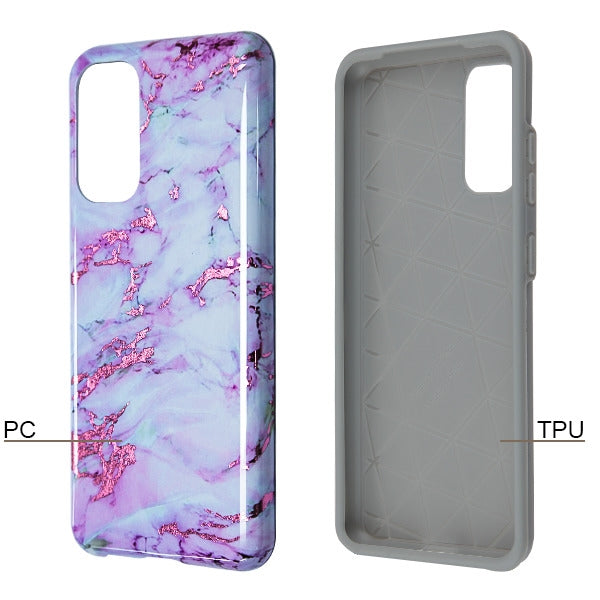 Hybrid Marble Purple White  Samsung S20 - Bling Cases.com
