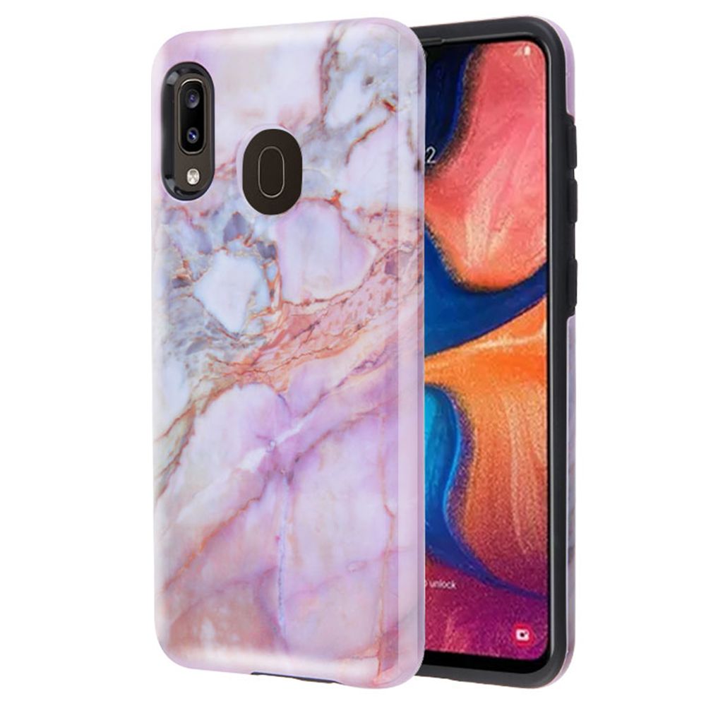 Hybrid Marble Purple Peach Case Samsung A20/A50 - Bling Cases.com