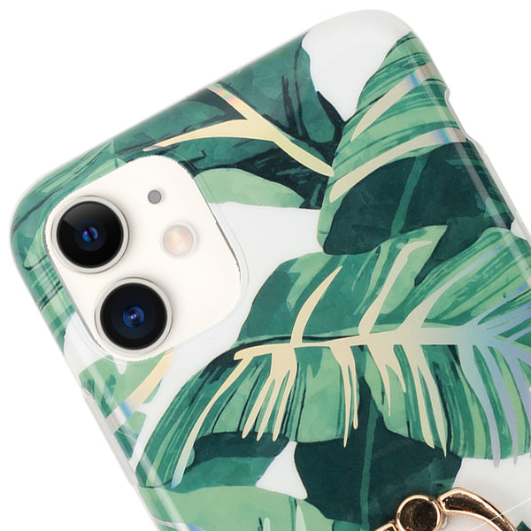 Green Leaves Ring Case Iphone 12 Mini