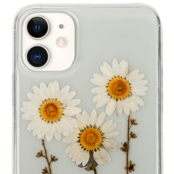 Real Flowers White 3 Daises Case Iphone 12 Mini