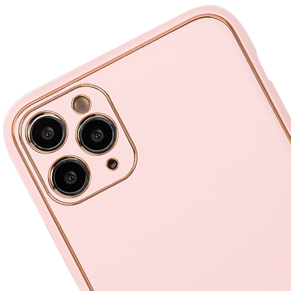 Leather Style Light Pink Gold Case Iphone 11 Pro