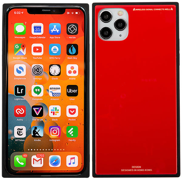 Square Hard Box Red Case Iphone 11 Pro