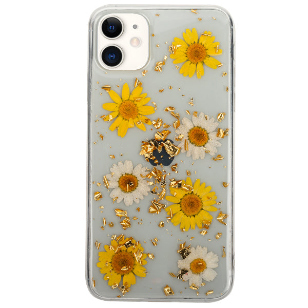 Real Flowers Yellow Daises Flake Case Iphone 12 Mini