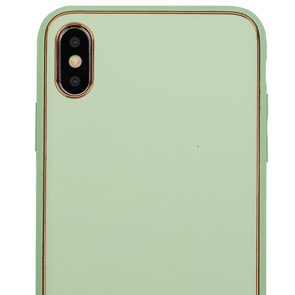Leather Style Mint Green Gold Case Iphone 10