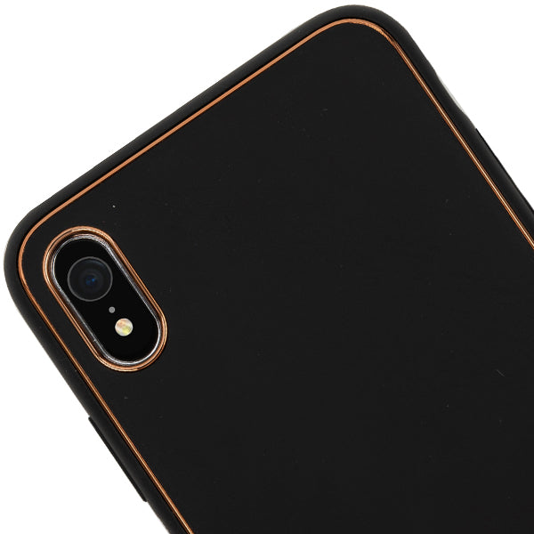 Leather Style Black Gold Case Iphone XR