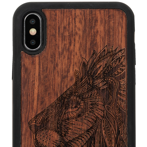 Real Wood Lion Iphone 10