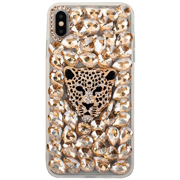 Handmade Cheetah Bling Gold Case Iphone XS Max