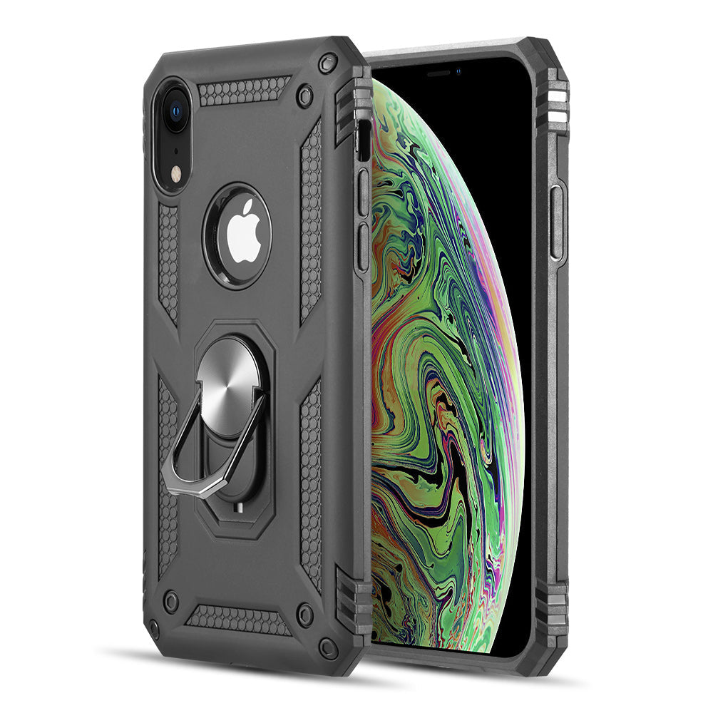 Hybrid Ring Case Black Iphone XR - Bling Cases.com