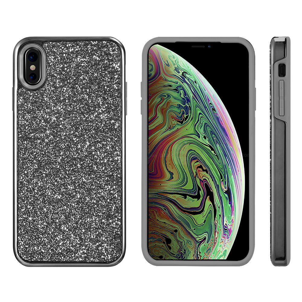 Hybrid Bling Grey Iphone XS MAX - Bling Cases.com